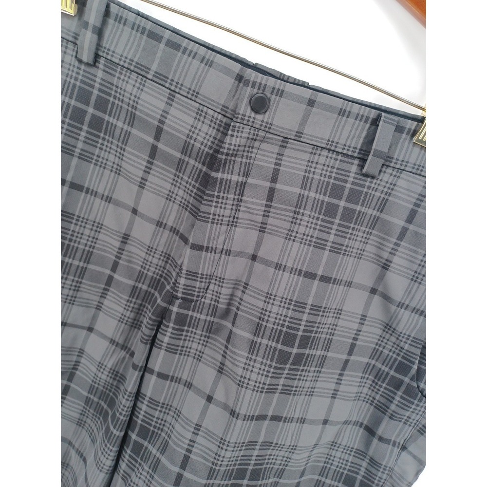Nike Dri-Fit Tour Performance Mens Gray Plaid Golf Shorts Size 36" Inseam 12"